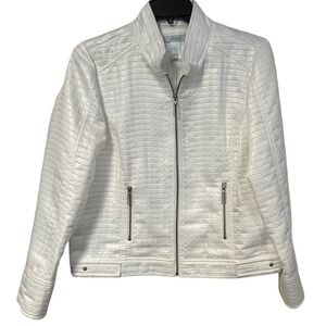 NWT JH Collectibles Womens XL White Quilted Zipper Jacket Style JMHA4076